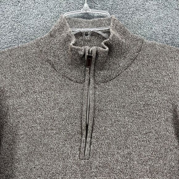 The Foundry Sweater Mens 2XL Tall Brown 1/4 Zip Long Sleeve Heather Pullover - Picture 3 of 16
